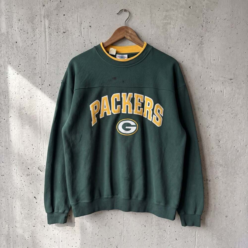 NFL Green Bay Packers Sweatshirt Green Waffle Knit